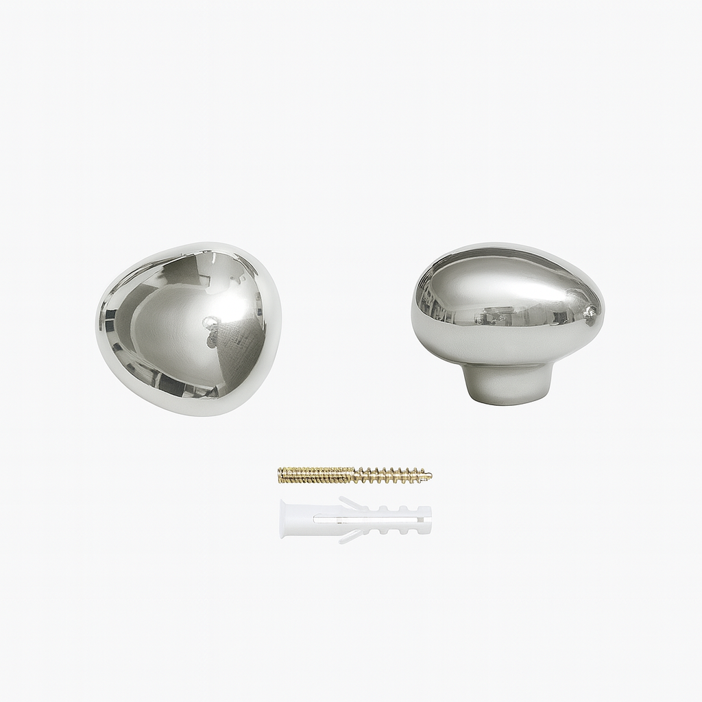 Wall Hook Drop Chrome Ceramic Silver Set of 2 Hall Bathroom Modern | Sansoti
