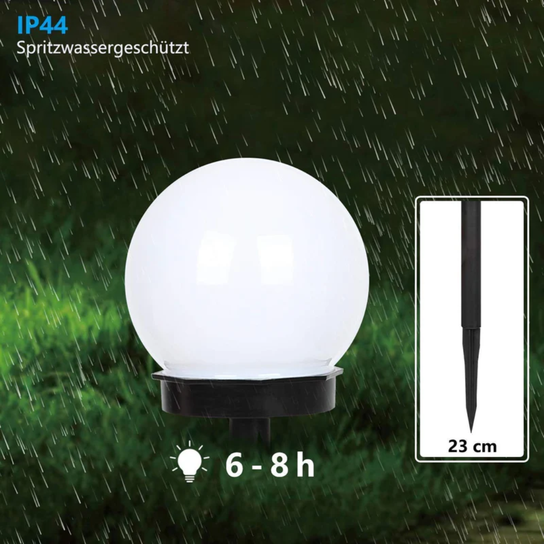 Waterdichte solar tuinlampen set van 3 met bolvormig design voor tuinpad, gazon en terras | Sansoti