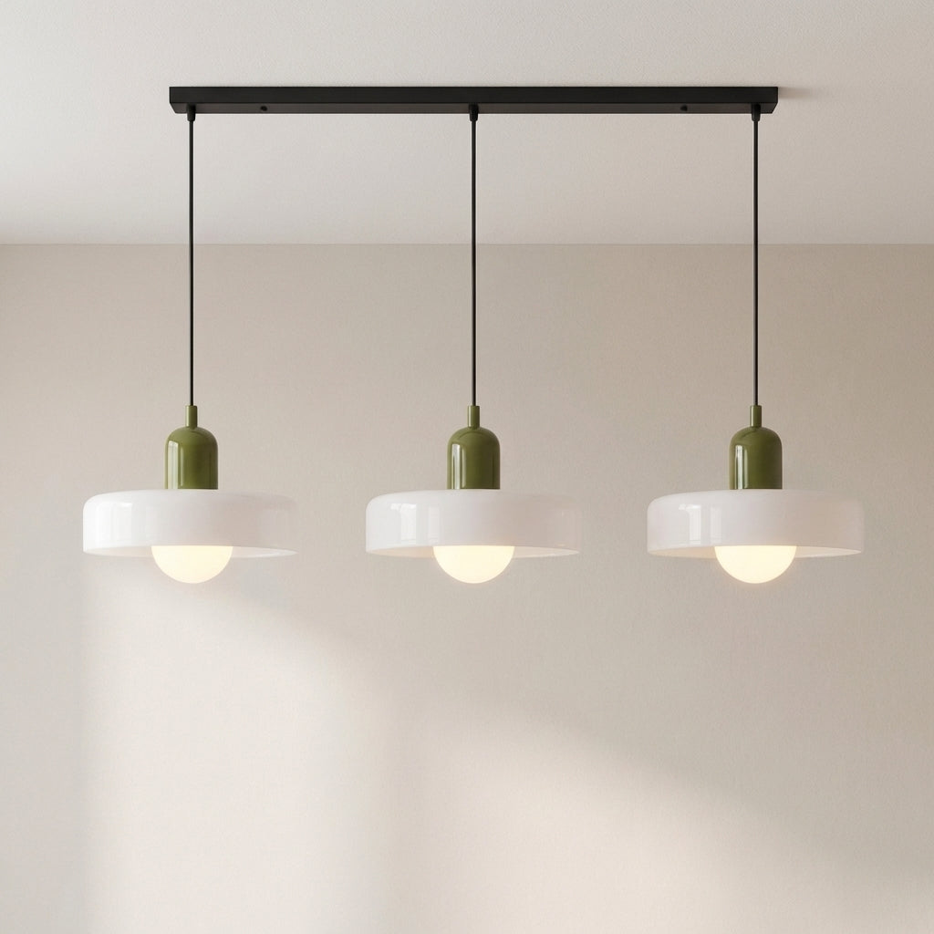 Hanglamp 3-Lichts Gekleurd Glas Bauhaus Design Eetkamer Verstelbaar Warm Wit Modern Kunstzinnig Interieur | Sansoti