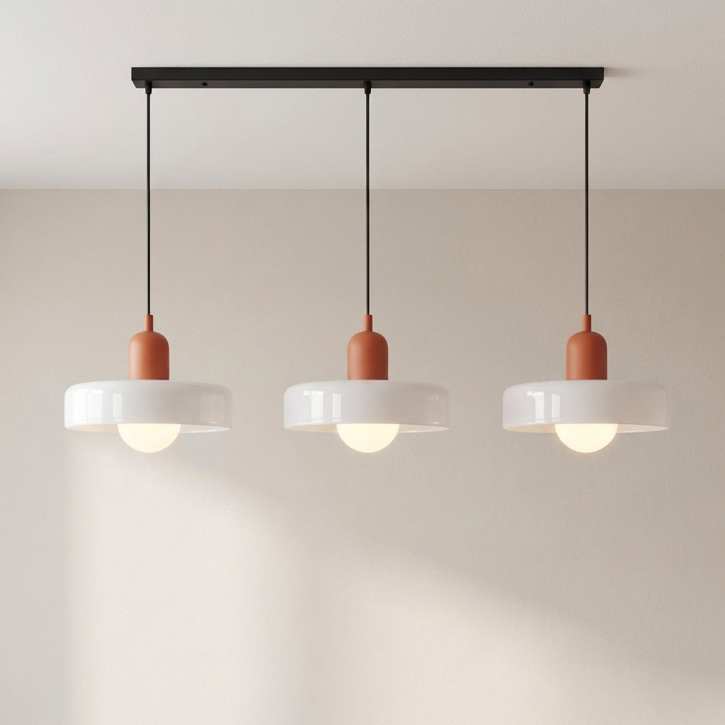 Hanglamp 3-Lichts Gekleurd Glas Bauhaus Design Eetkamer Verstelbaar Warm Wit Modern Kunstzinnig Interieur | Sansoti