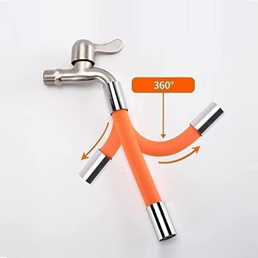 Flexible Faucet Extender 360° Bendable Silicone Kitchen Bath Black Orange | Sansoti