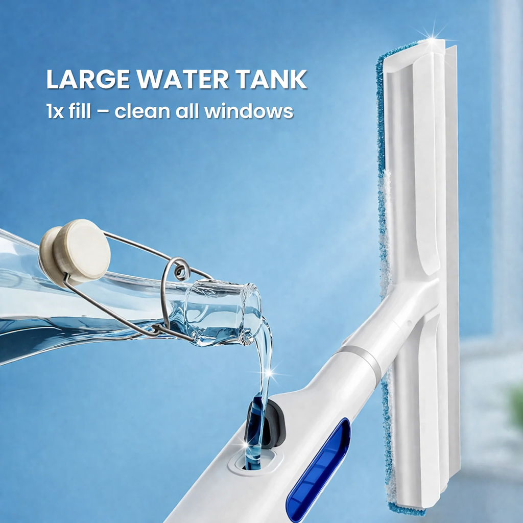 Window Cleaner With Telescopic Handle And Spray 3 In 1 Rotatable 130cm | Sansoti