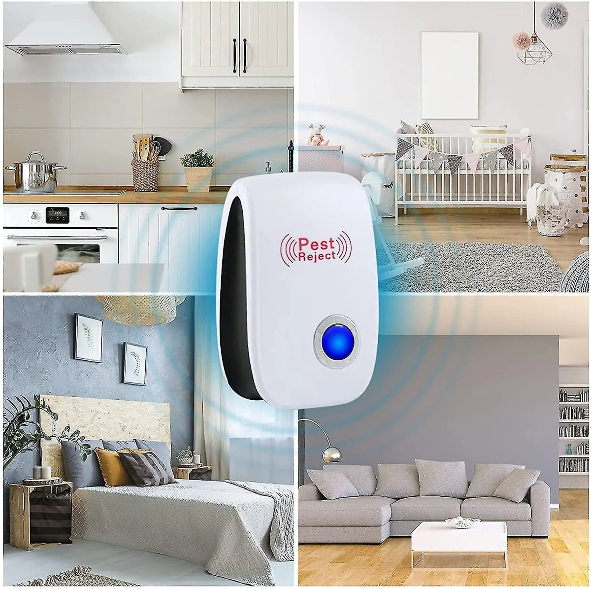 Ultrasonic Pest Repeller | Plug-in Pest Control for Mice, Rodents, and Insects | Non-toxic & Pet-friendly | 40 m² Coverage | Sansoti