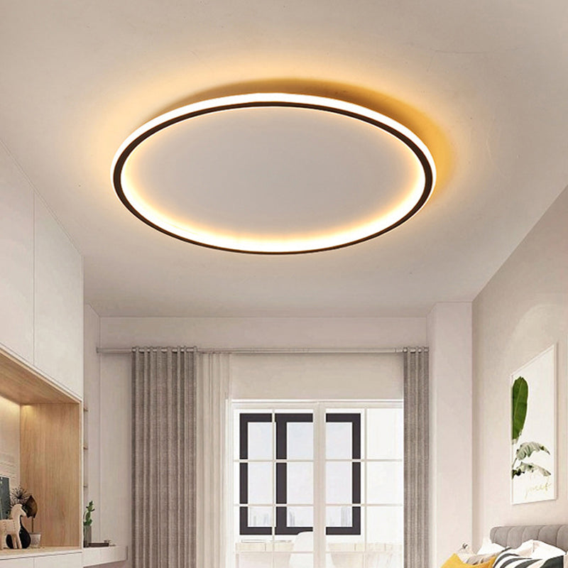 Modern Ceiling Lamp Aluminum LED Round Black 40/50/60cm Dimmable with Remote Control Scandinavian Design | Sansoti