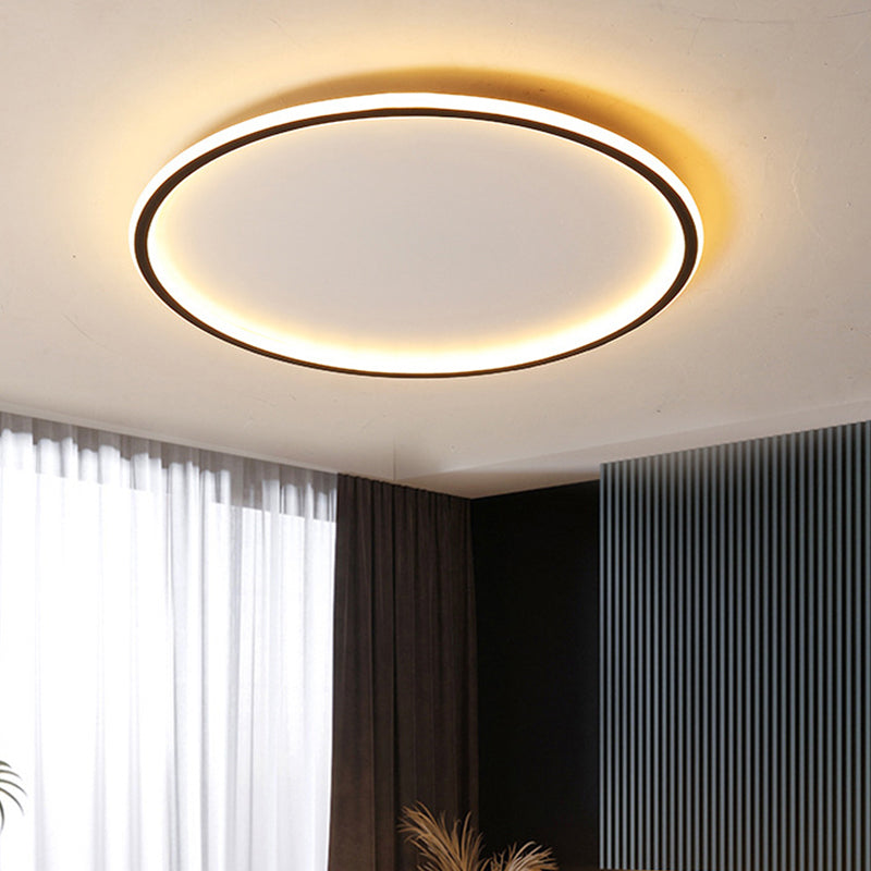 Modern Ceiling Lamp Aluminum LED Round Black 40/50/60cm Dimmable with Remote Control Scandinavian Design | Sansoti