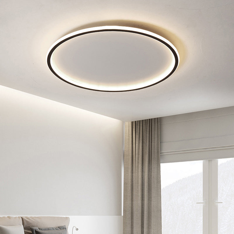 Modern Ceiling Lamp Aluminum LED Round Black 40/50/60cm Dimmable with Remote Control Scandinavian Design | Sansoti