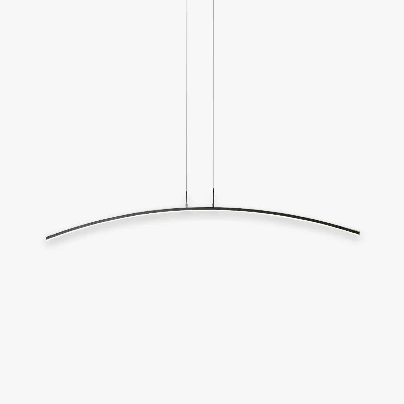 Suspension Métal Courbé LED Dimmable Télécommande Linéaire Forme d’Arc Moderne Intérieur Bureau 100cm | Sansoti