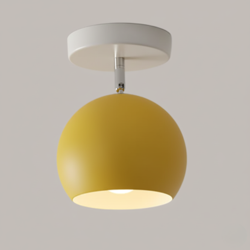 Eiserne Deckenlampe mit Holzakzenten – Buntes Design für Flur und Wohnzimmer | Sansoti