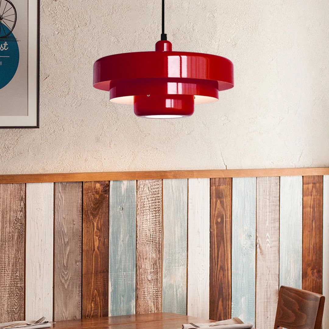 Hanglamp Metaal Gelaagd Ø35cm Oranje E27 Eettafel Woonkamer Retro Design Verlichting Industrieel Modern | Sansoti