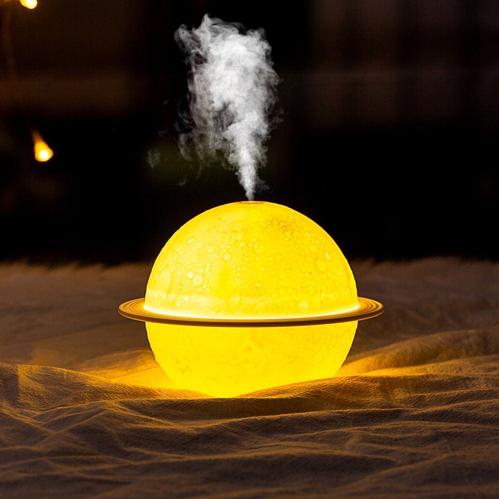 Moon-Shaped Night Light with Humidifier, 880ml, Adjustable Mist Density, Color-Changing, Bedroom | Sansoti