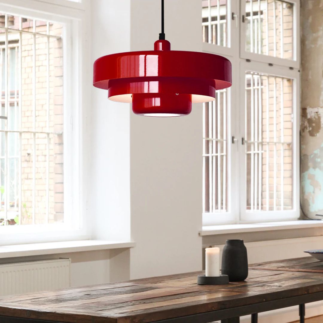 Hanglamp Metaal Gelaagd Ø35cm Oranje E27 Eettafel Woonkamer Retro Design Verlichting Industrieel Modern | Sansoti