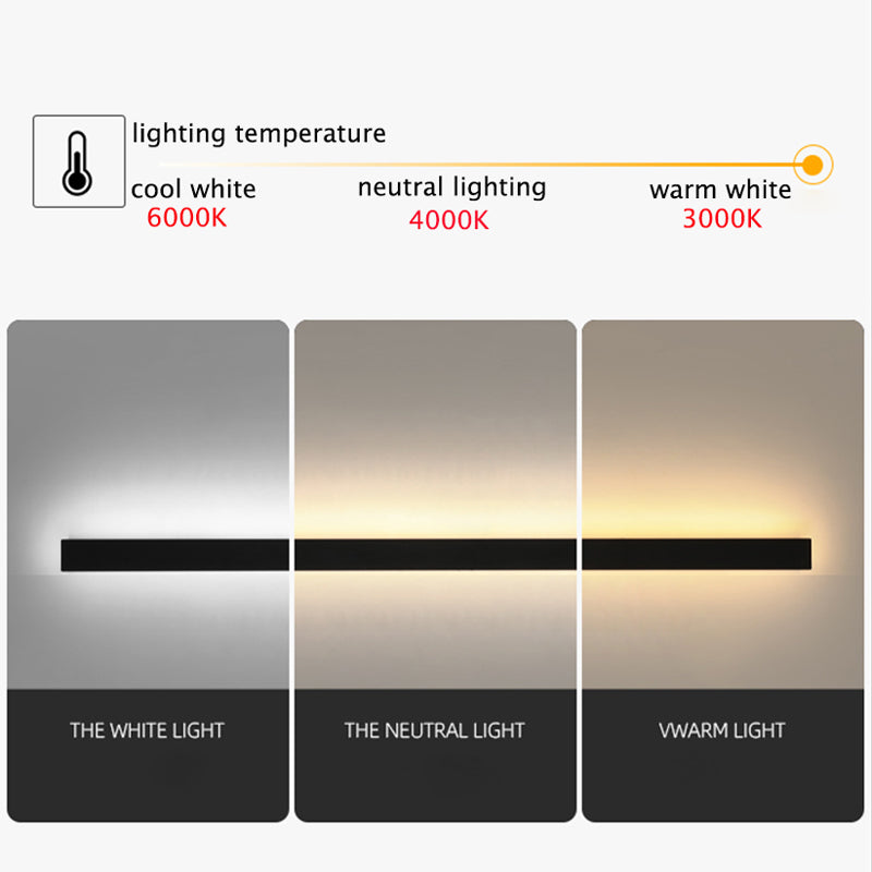 Aplique exterior LED negro de aluminio IP65 30-200cm moderno | Sansoti