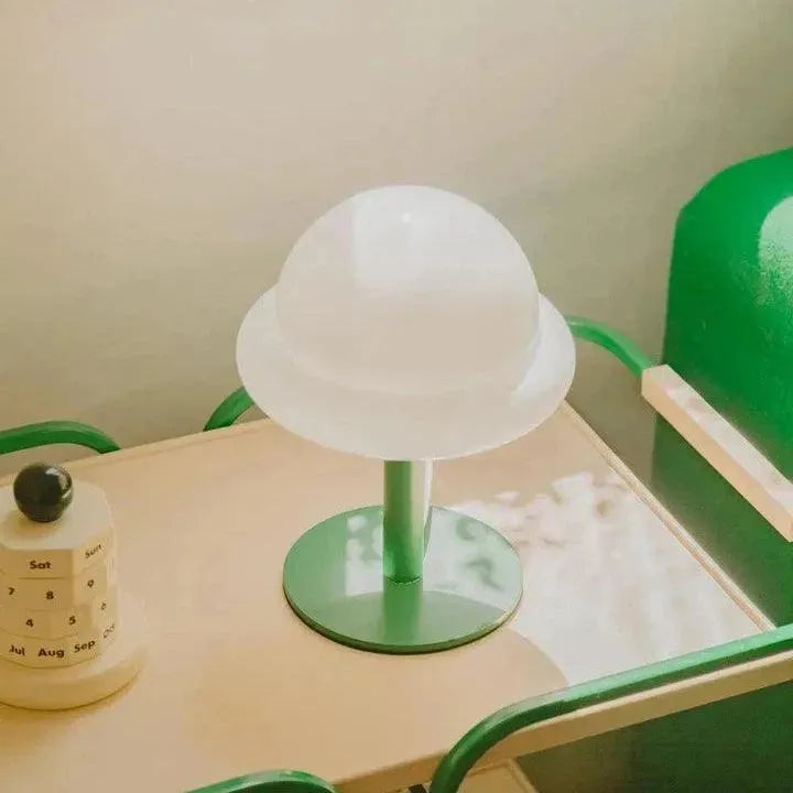 Table Lamp Glass Metal Playful 28cm Mint Green Yellow Ambient Lighting Living Room Modern | Sansoti