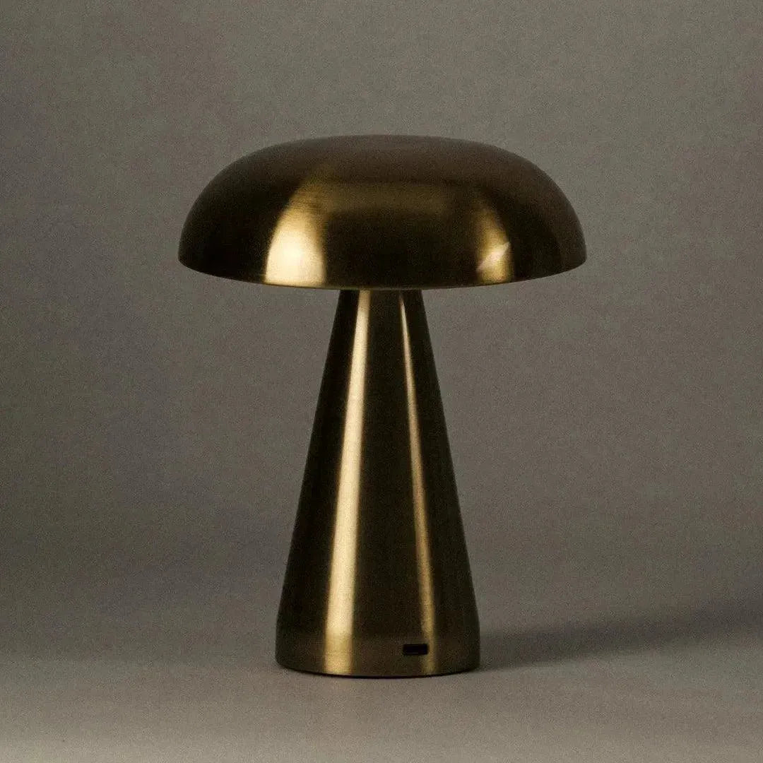 Ładowalna lampka stołowa z funkcją dotykową, metalowa, bezprzewodowa, 3 tryby świecenia, złota, aluminiowa, USB-C | Sansoti