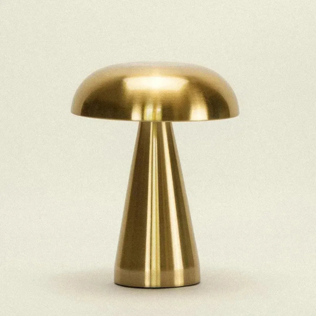 Ładowalna lampka stołowa z funkcją dotykową, metalowa, bezprzewodowa, 3 tryby świecenia, złota, aluminiowa, USB-C | Sansoti