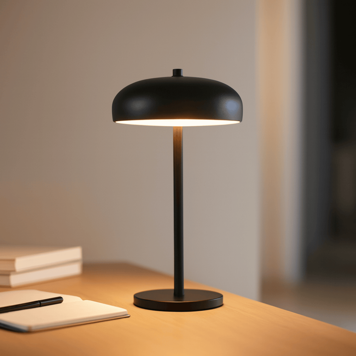 Rechargeable Table Lamp with Touch Control, Iron, 5W, Dimmable LED Bedside Lamp, Cordless Ambient Lighting for Bedside Table | Sansoti