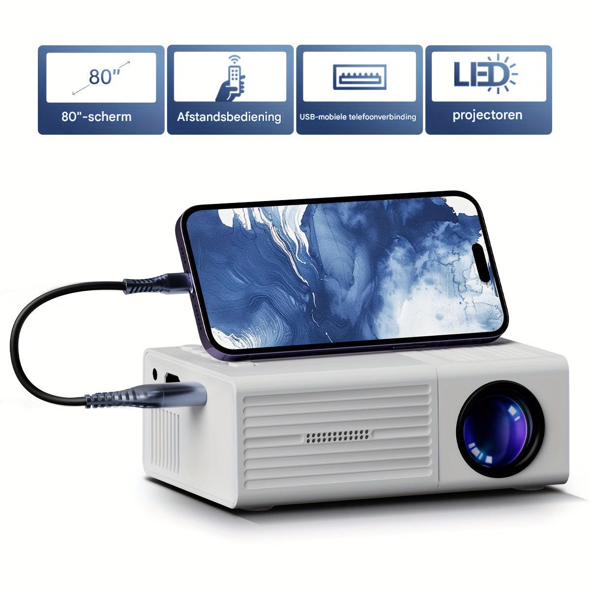Mini vidéoprojecteur LED compact, 3000 lumens, HD, home cinéma, films, présentations, jeux vidéo, HDMI, USB, AV, multimédia | Sansoti