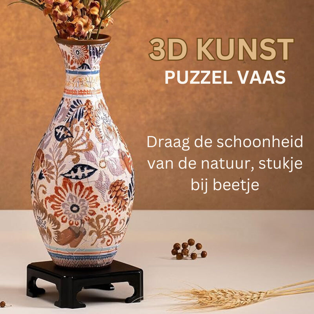 3D-Puzzlevase zum Selbstbauen – Kreatives Dekorationsstück mit 160 Puzzleteilen – Einzigartige Vase für Blumen – DIY-Interieurobjekt – Inklusive Wasserbecher und Ständer | Sansoti