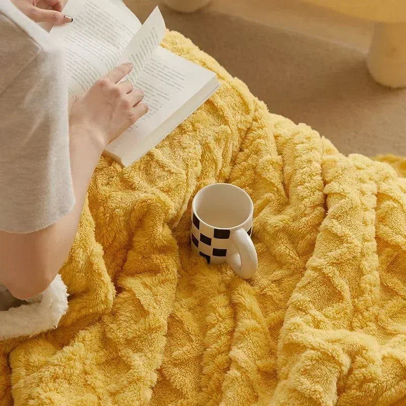 Thick Winter Blanket, Lambswool, Double-Sided Fleece, Warm and Soft Throw, Bedroom, Bed, 200x230, Thermal Comfort | Sansoti