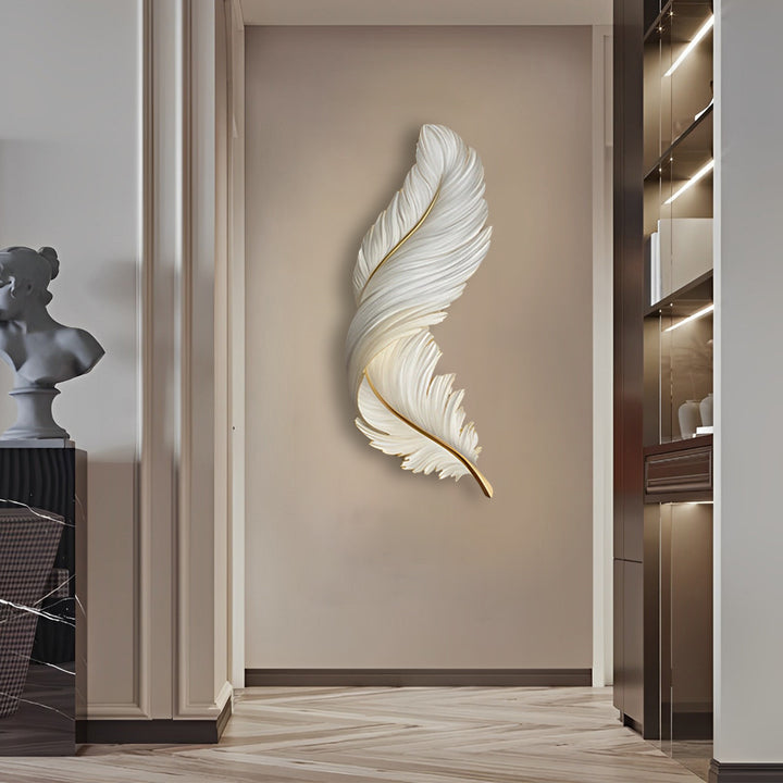 Artistic Feather LED Wall Lamp with Hidden Light Strip and Remote Control | Sansoti