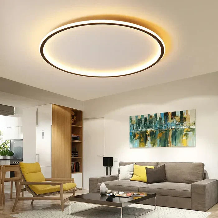 Round Ceiling Lamp Scandinavian Design Gold Black White 20-50cm LED Dimmable Metal Glass Living Room Bedroom Dining Room | Sansoti