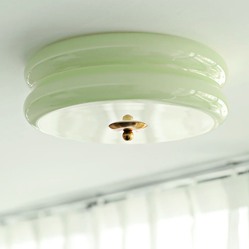 LED Ceiling Lamp Glass Metal Cream 13 cm Bedroom Living Room Art Deco Ceiling Lighting Round Warm Light Neutral Light White Light | Sansoti