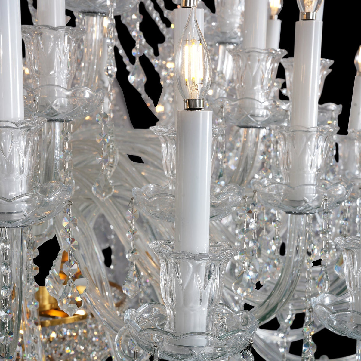 Crystal Chandelier XXL Dimmable 35–90 Light Points Candle-Shaped Adjustable Classic Living Room Dining Room | Sansoti