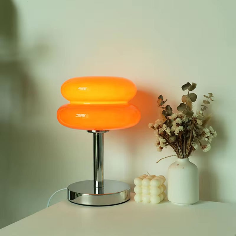 Venice Macaron Mushroom Table Lamp – Design Glass Dome with Iron Base – Decorative Lighting for Bedroom Living Room – Ø18×28cm | Sansoti