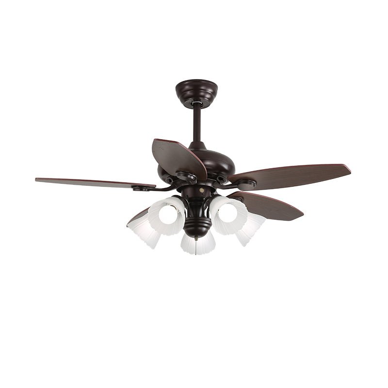 Deckenventilator mit Beleuchtung und Fernbedienung Klassisches Holz und Glas Ø107cm | Sansoti