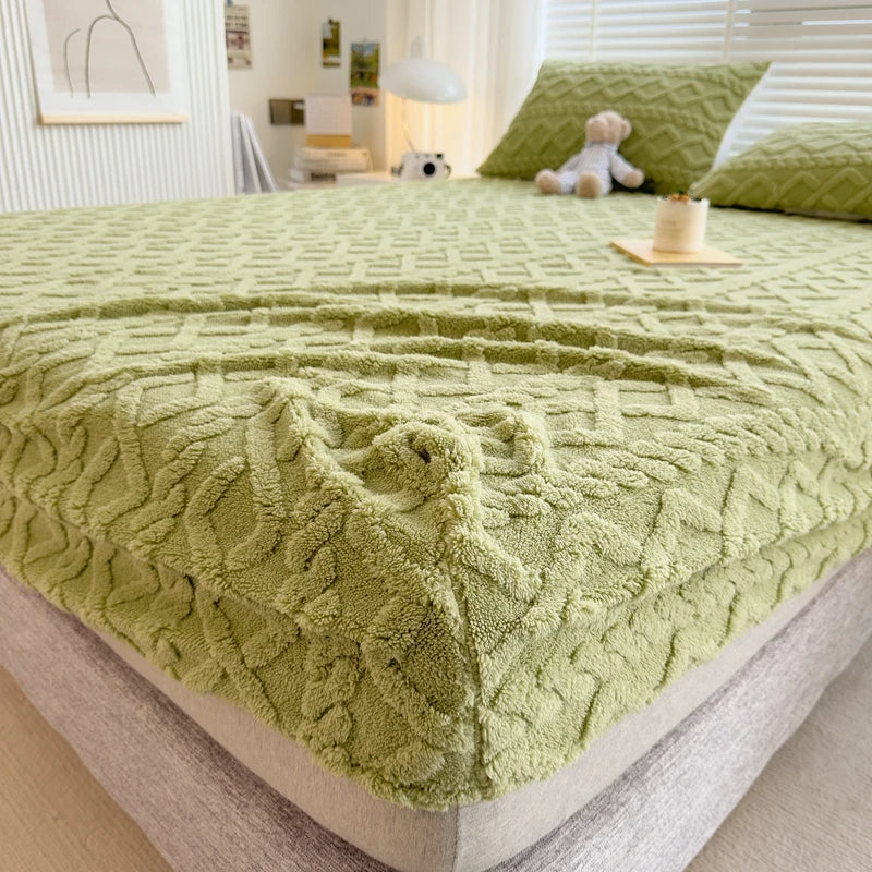 Luxuriöse Bettwäsche-Set Milchvelours weich warm atmungsaktiv wendbar maschinenwaschbar langlebig Doppelbett Kingsize | Sansoti
