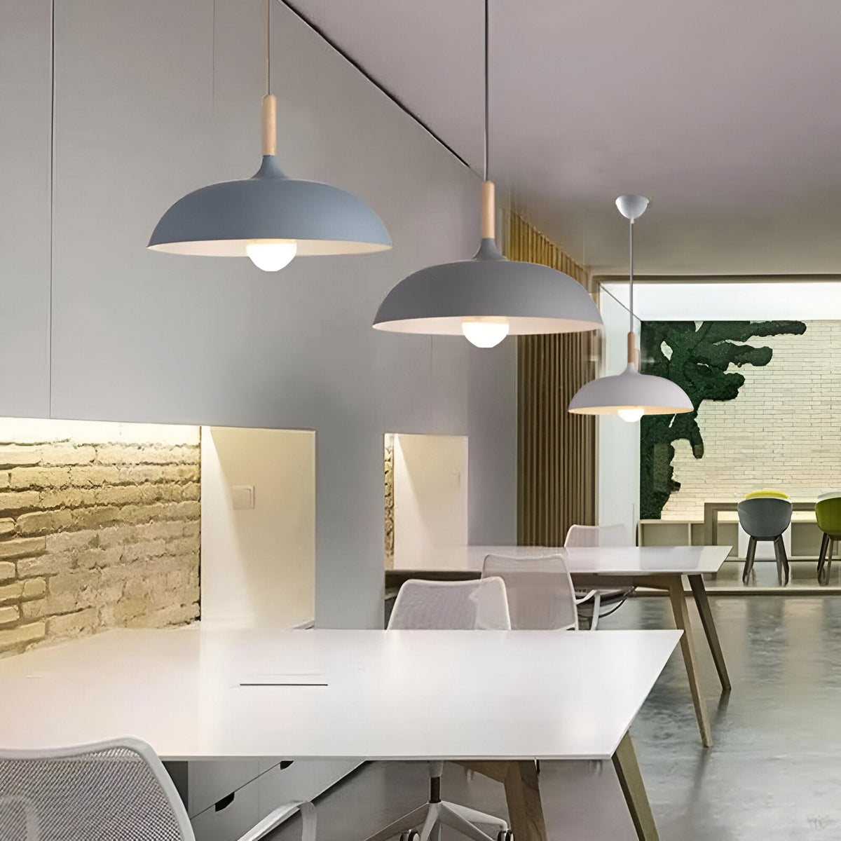 Lámpara colgante de madera y hierro, estilo escandinavo Japandi, redonda, E27, Ø35 Ø60, comedor, cocina | Sansoti