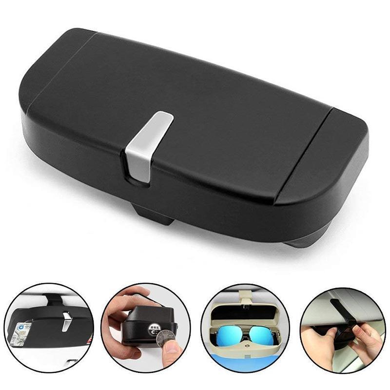 Eyeglasses Case for Car Sun Visor - Velvet Storage Holder with Magnetic Closure, Card Slots, Pen Holder, Organizer | Sansoti