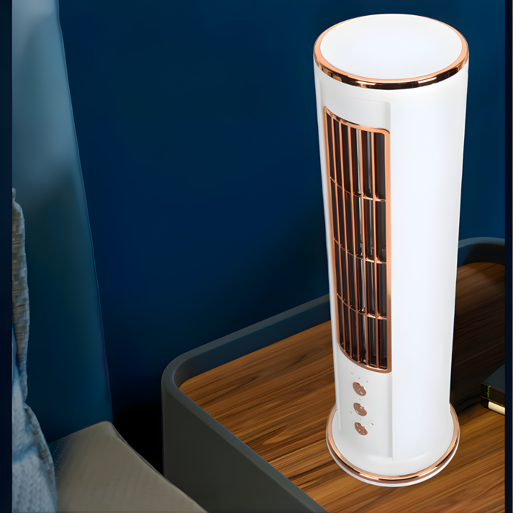 Compacte Tafelventilator USB Oplaadbaar 3 Standen Fluisterstil zonder Wieken voor Kantoor Slaapkamer | Sansoti