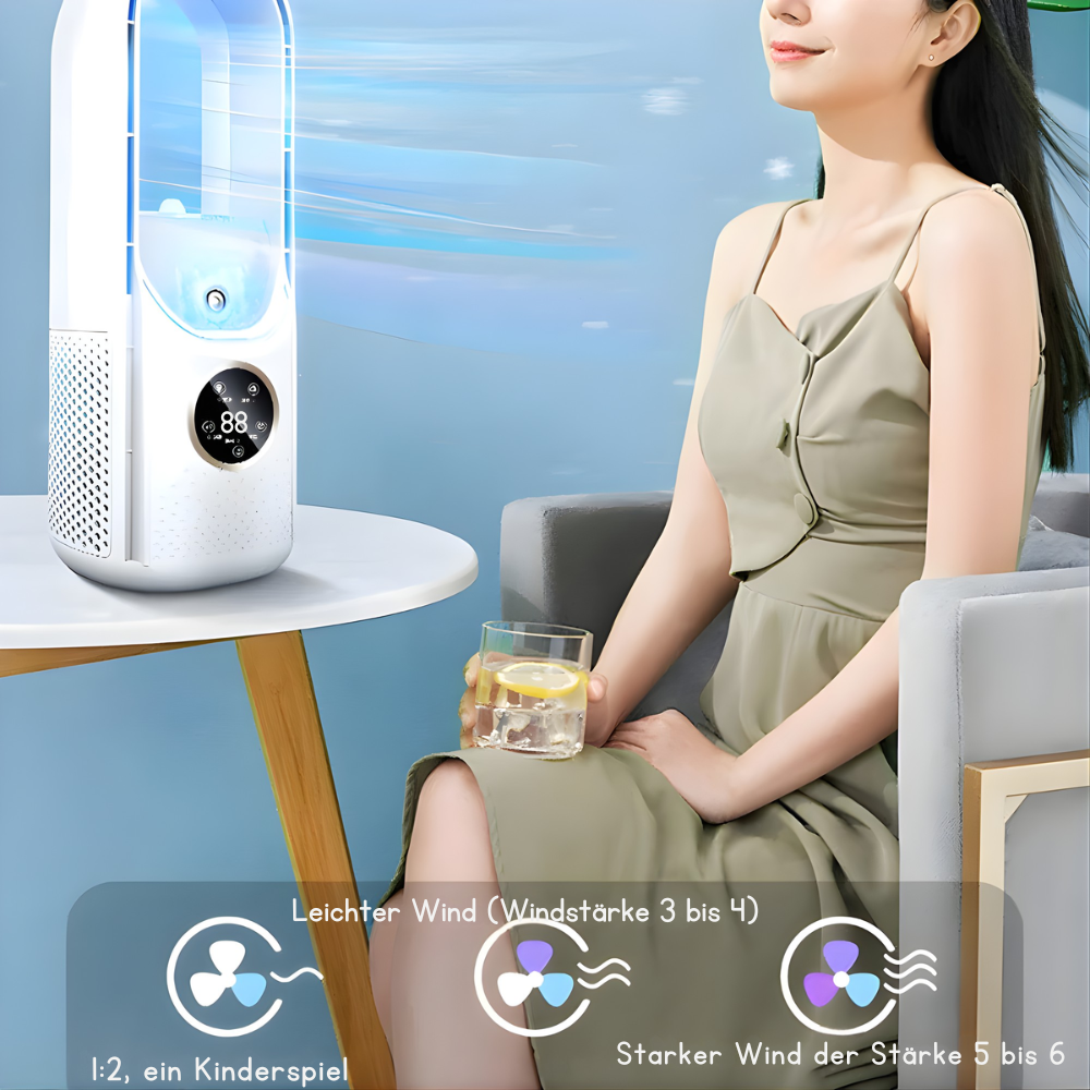 Mobiler Aircooler mit LED-Display – kompaktes Kühlsystem für Schreibtisch oder Tisch | Sansoti