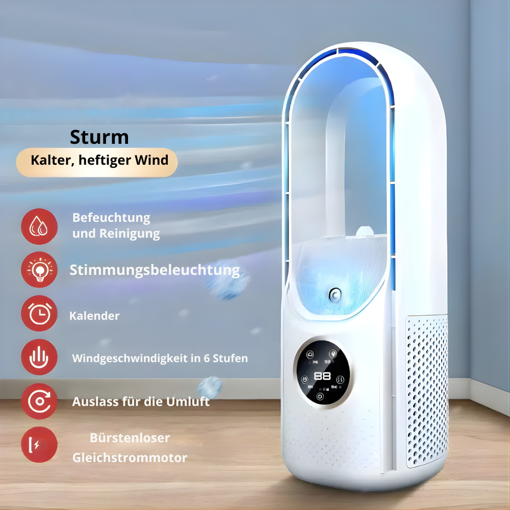 Mobiler Aircooler mit LED-Display – kompaktes Kühlsystem für Schreibtisch oder Tisch | Sansoti