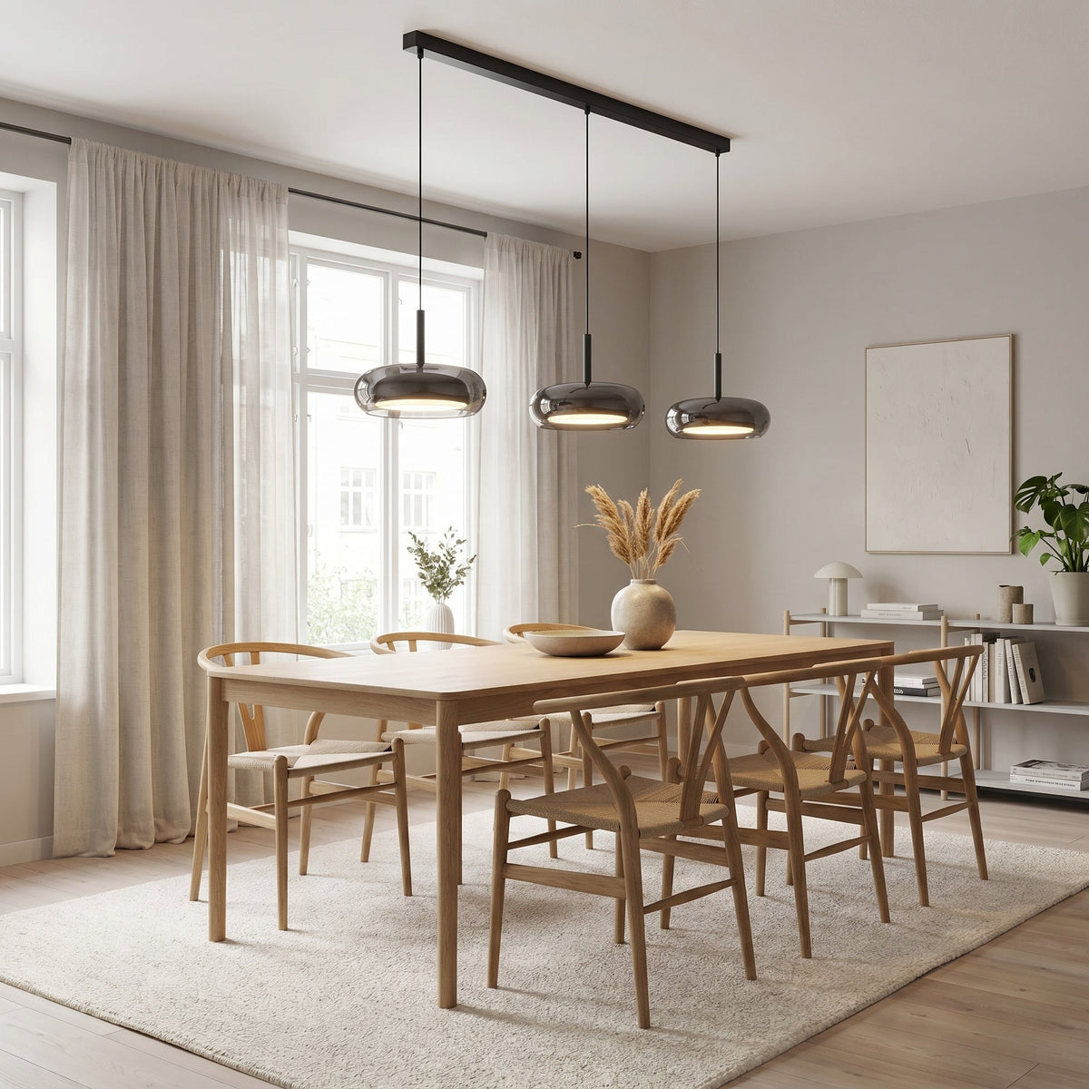 Drievoudige Hanglamp Keukeneiland Glas & IJzer LED Verstelbaar Modern Design Verlichtingsoppervlak 15m² | Sansoti