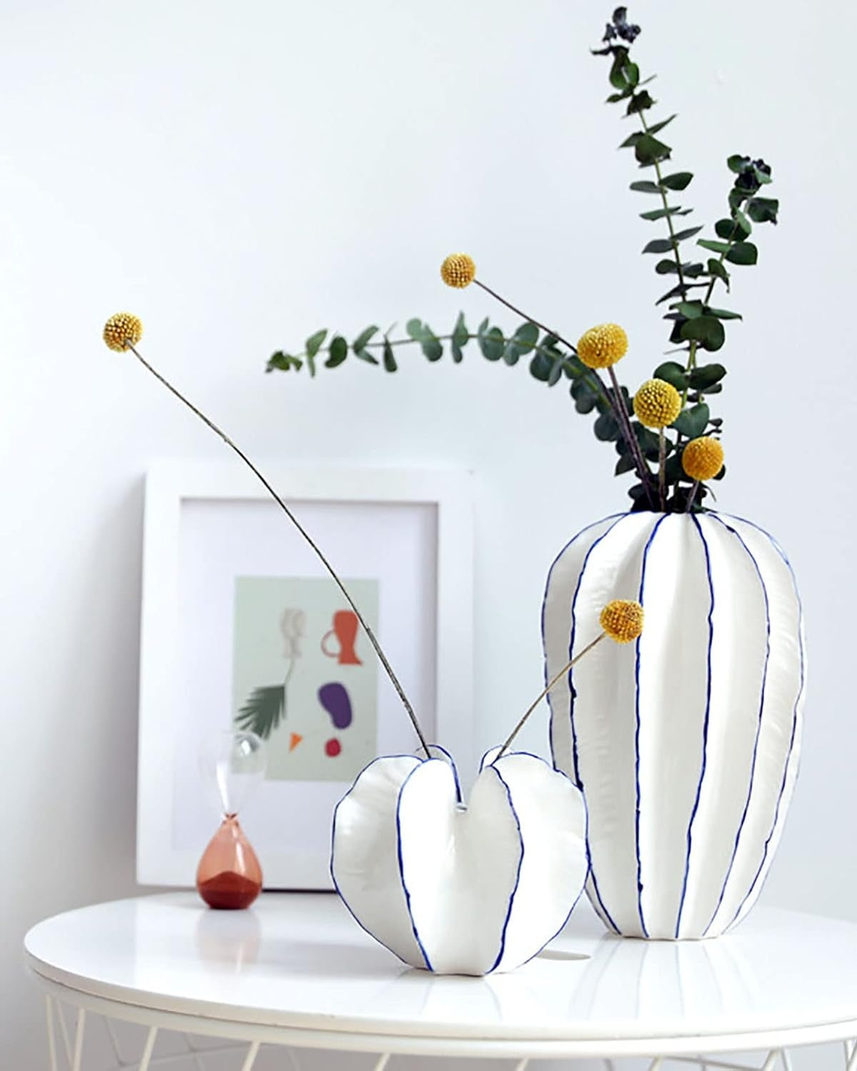 Ceramic Decorative Pot with Modern Silhouette for Dried Flowers and Artificial Plants | Sansoti