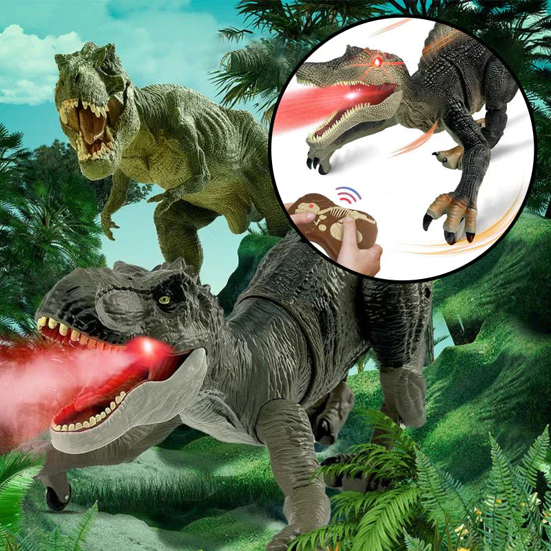 Remote-Controlled Prehistoric Mist Dinosaur Toy – Moving Robot Dino for Kids – Rechargeable with Remote Control – Dinosaur Toy with Sound and Light Effects | Sansoti