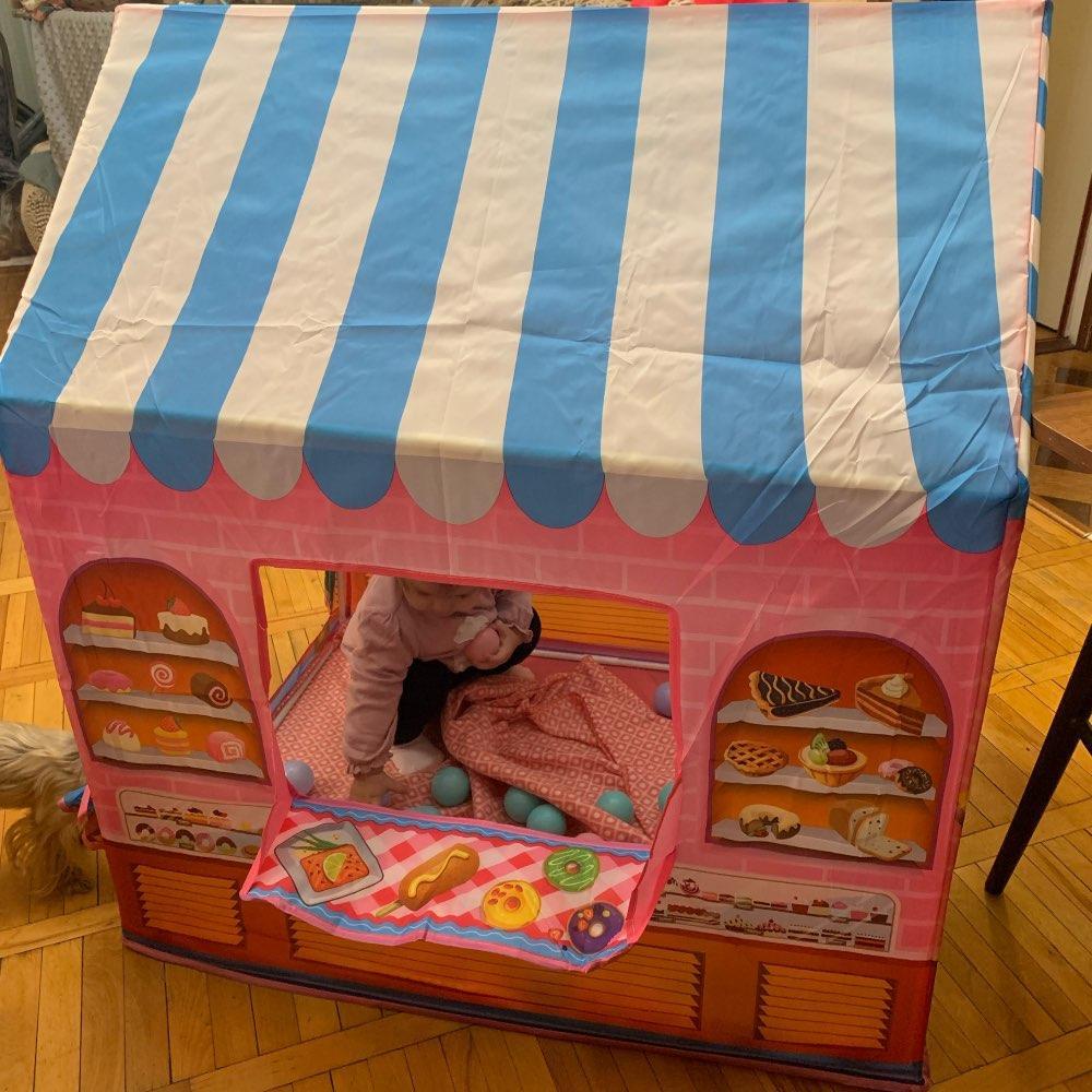 Pop-Up Bakery Play Tent 103x93 cm, Indoor and Outdoor Children’s Creative Role-Play Folding Toy | Sansoti