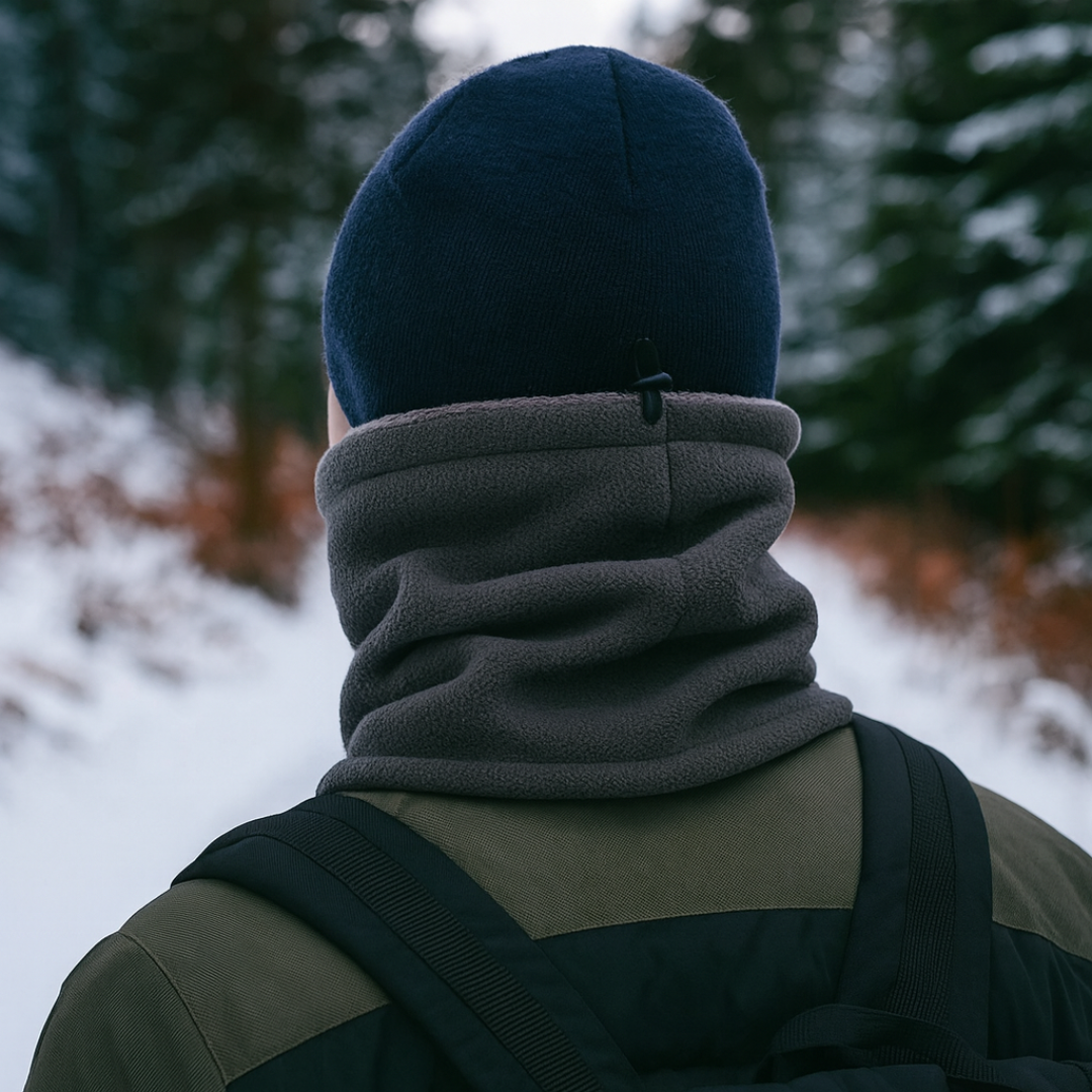 Fleece Neck Warmer with Adjustable Drawcord, Winter Sports, Multifunctional Face Protection for Outdoor Activities | Sansoti