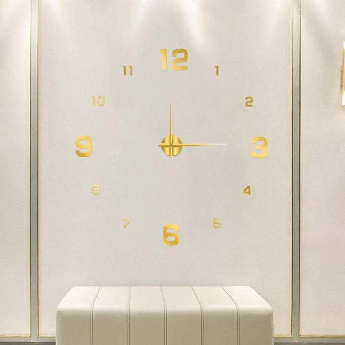 DIY Wall Clock with Separate Numbers 60-130cm Black Silver Gold Fluorescent Modern Design Living Room Decor | Sansoti