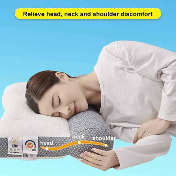 Ergonomic Neck Pillow with Memory Foam for Side and Back Sleepers Optimal Neck Support Comfortable Sleep Pillow | Sansoti