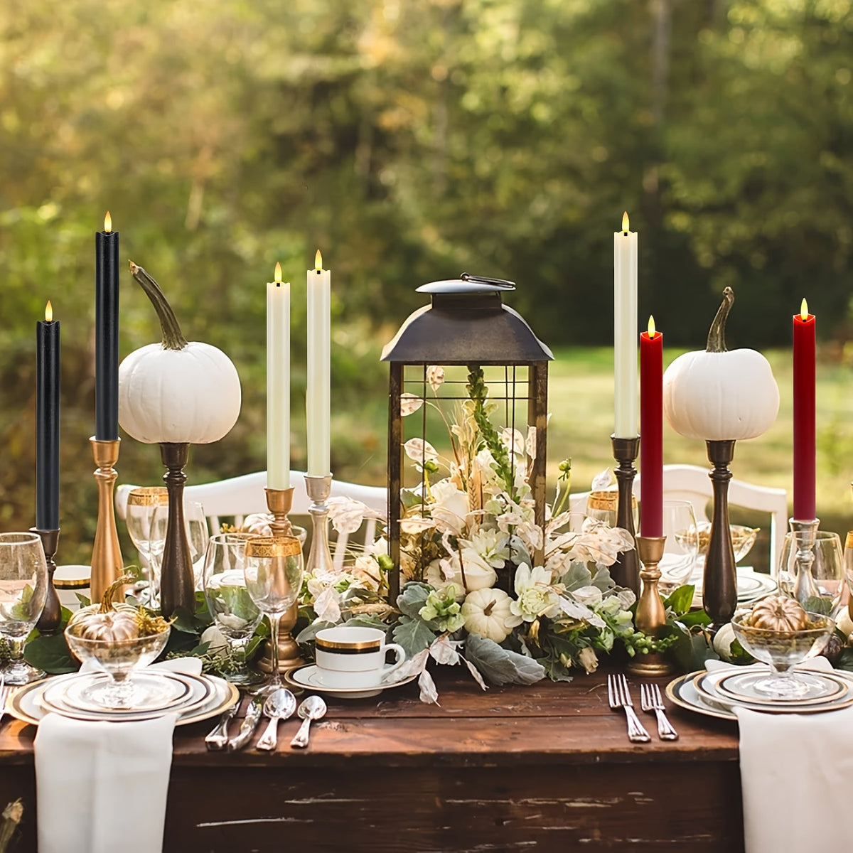 Bougies coniques LED avec télécommande Ivoire Éclairage de table Lumière vacillante Décoration de mariage Lumière d’ambiance | Sansoti