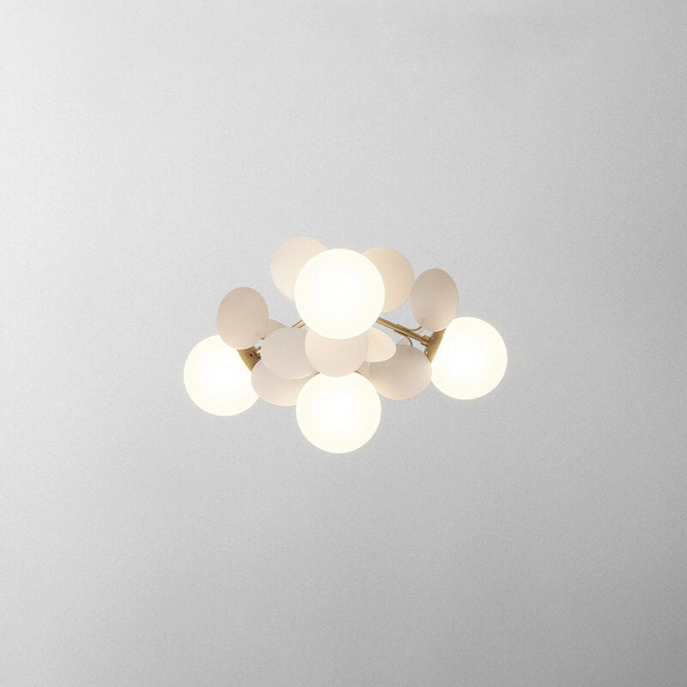 Deckenleuchte mit Blumenästen aus mehrfarbigem Glas und Metall, 4-15 Lichtquellen, naturinspiriertes Design, Wohnzimmer, Esszimmer | Sansoti