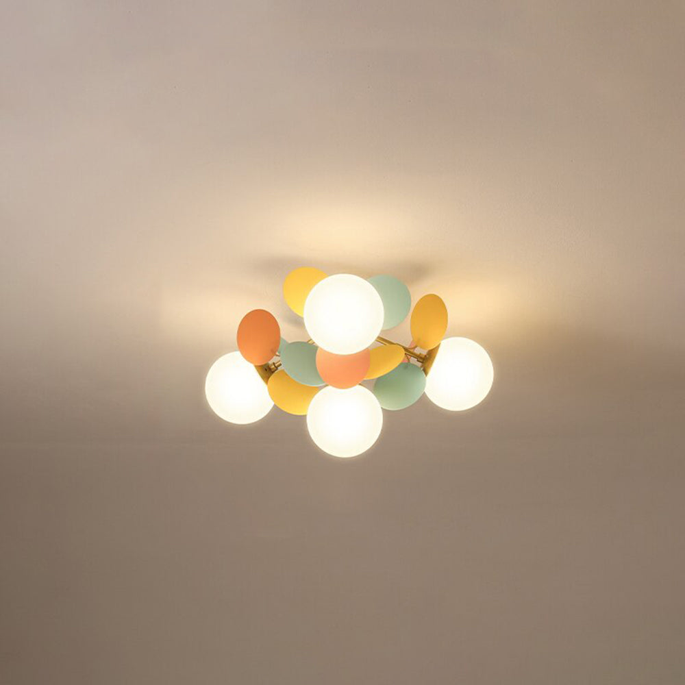 Lustre en verre avec branches fleuries en acrylique, LED G9, à intensité réglable, trois couleurs, éclairage de plafond pour salon et salle à manger | Sansoti
