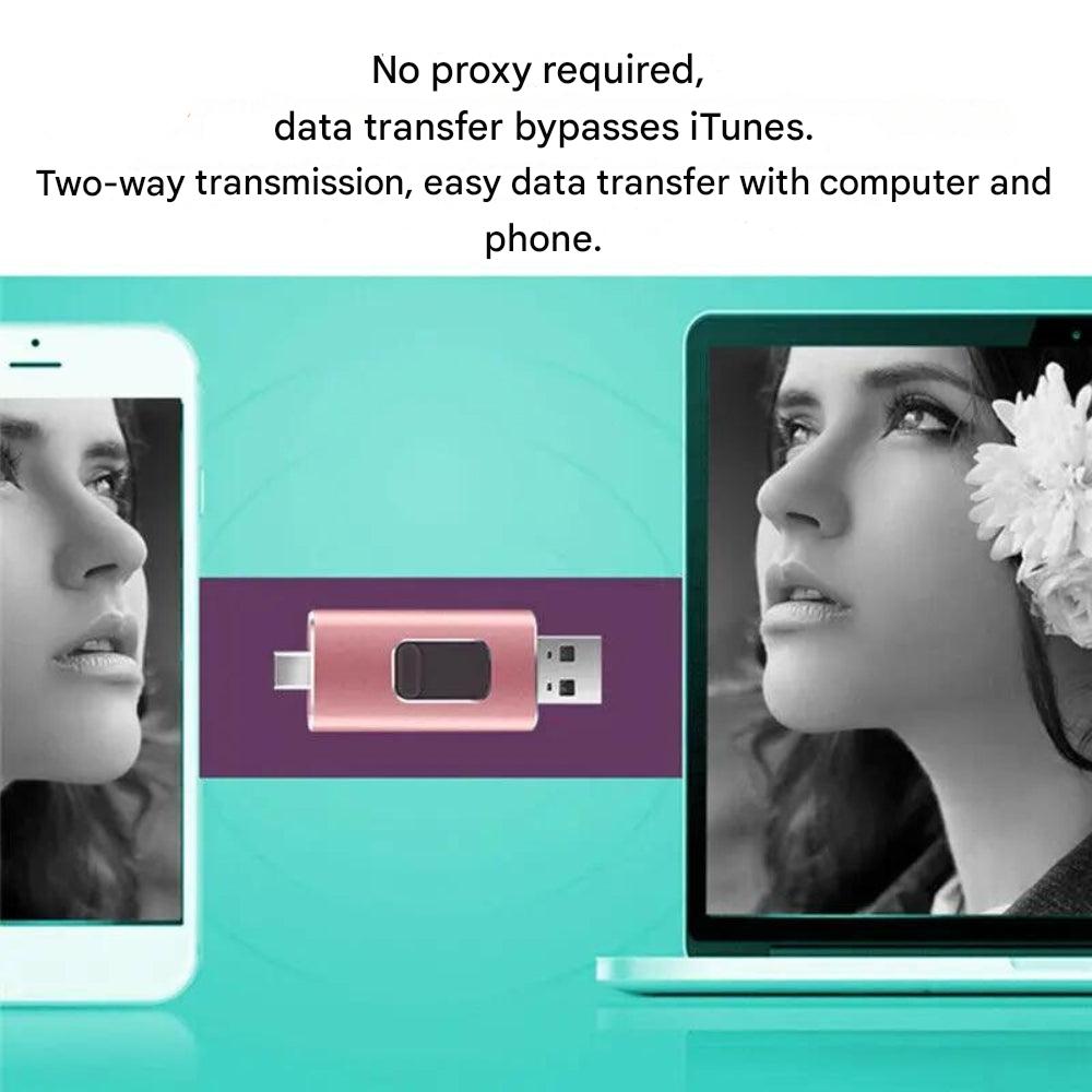 4-in-1 Universal USB Flash Drive 16GB-1TB Metal Lightning USB-C Micro-USB Compatible with Android iOS Windows macOS | Sansoti