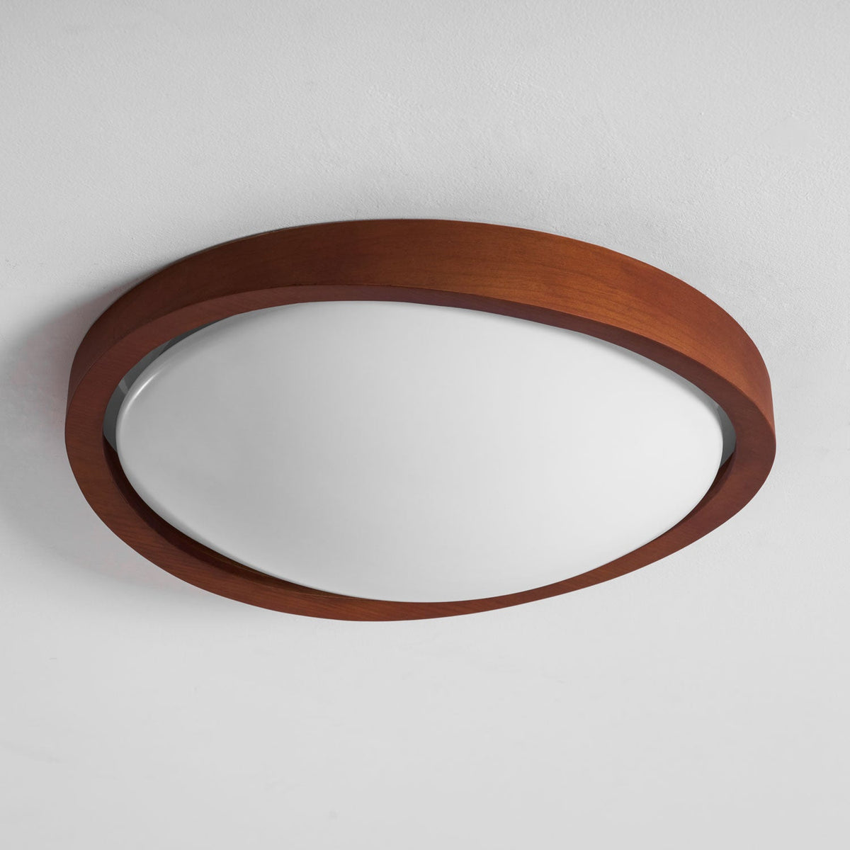Wooden Ceiling Light with Curved Edge – Scandinavian Design with Walnut Finish & Warm Lighting for Living Room Bedroom | Sansoti
