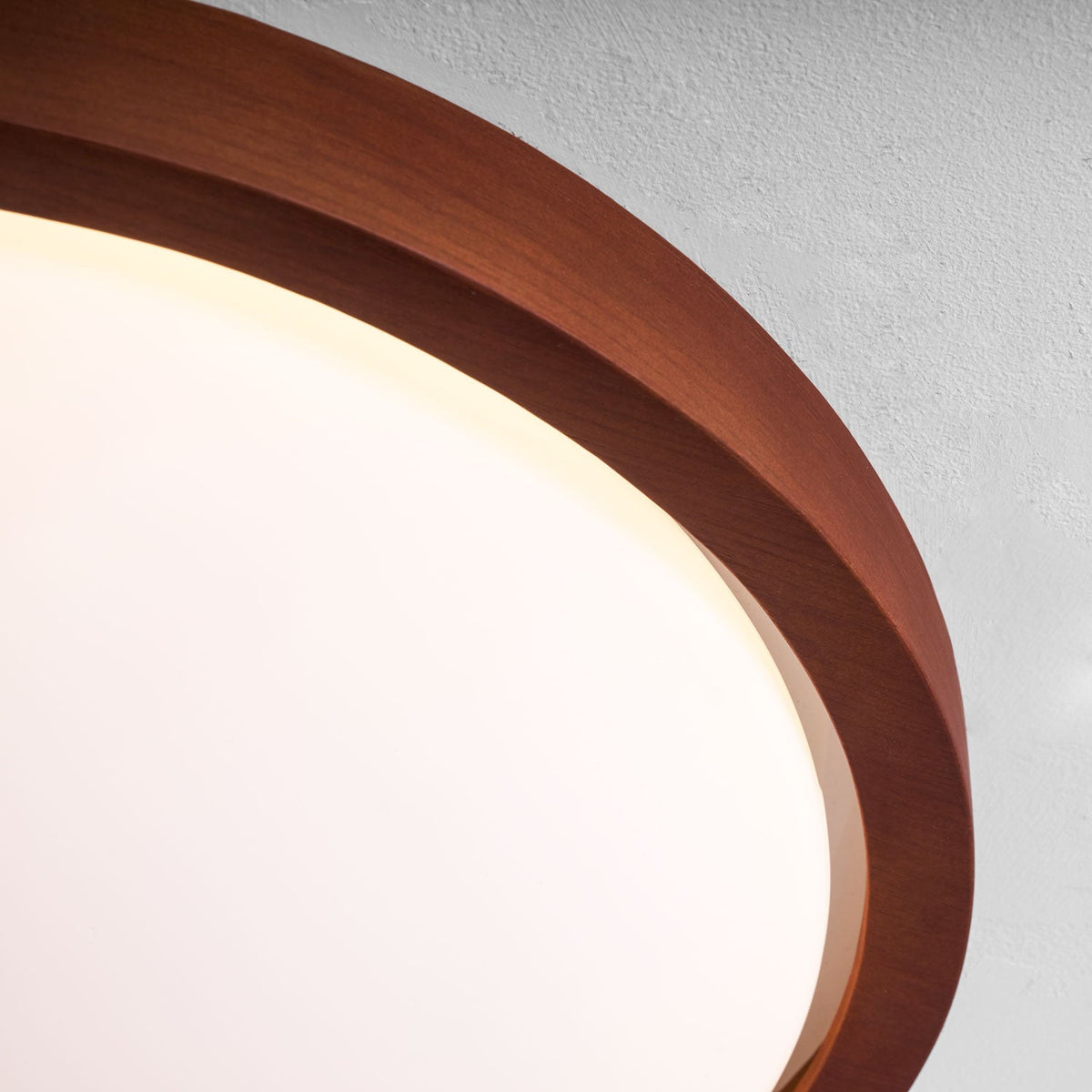Wooden Ceiling Light with Curved Edge – Scandinavian Design with Walnut Finish & Warm Lighting for Living Room Bedroom | Sansoti