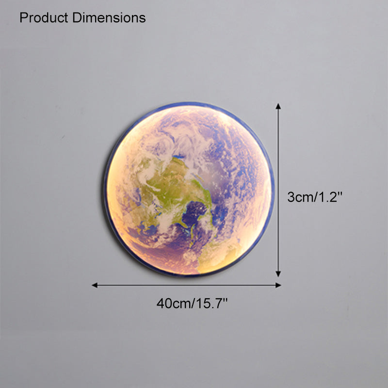 Applique murale lune peinture murale LED dimmable télécommande salon chambre | Sansoti