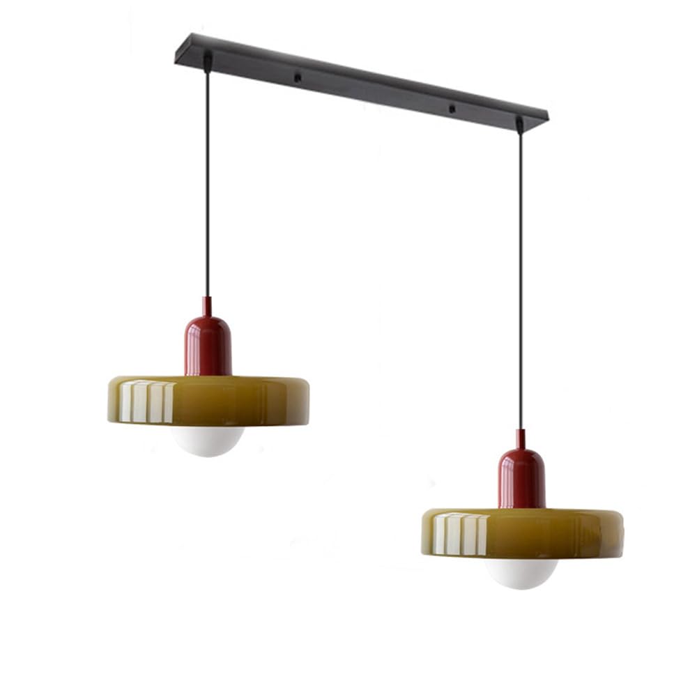 Luccon double pendant lamp glass G9 35 cm modern dining room living room design lighting | Sansoti